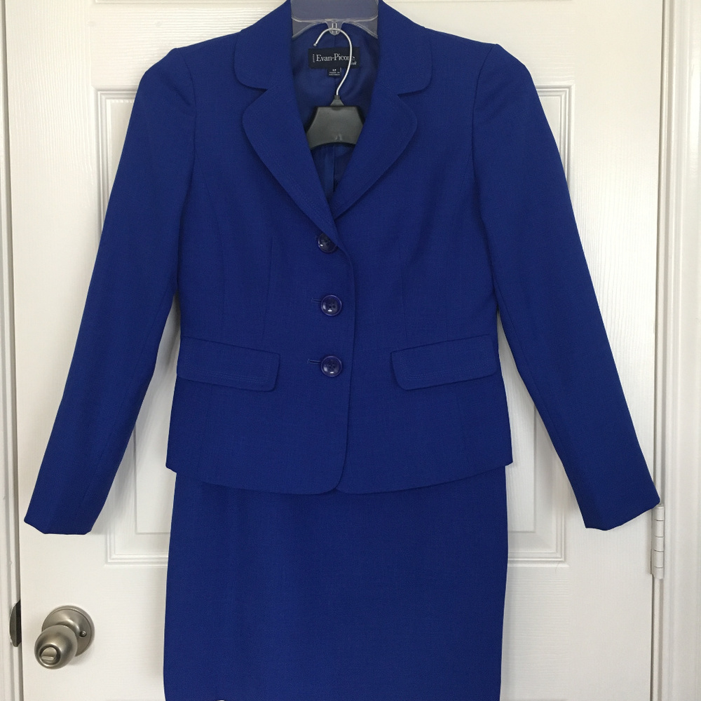 Evan-Picone Blue Skirt Suit
